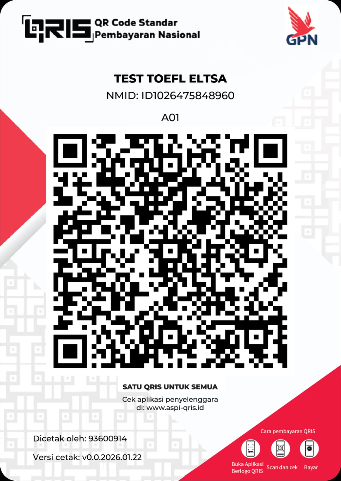 QRIS TOEFL LKPSA